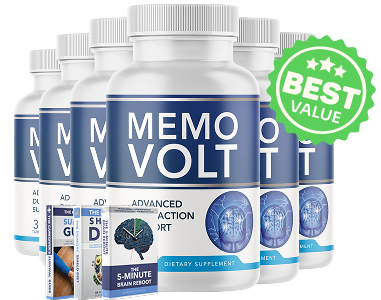 MemoVolt 6 bottle best value supply for consistent memory focus mental clarity cognitive wellness and daily mental performance